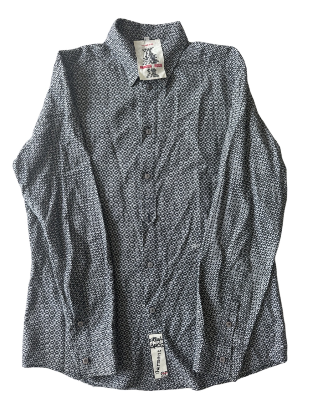 Vintage GF Ferré  Mens L Playing Card Suits Novelty Print Shirt Designer Y2K